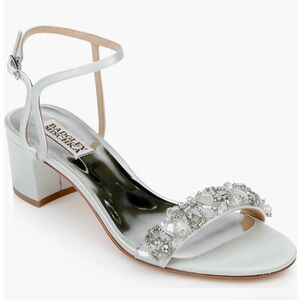 Badgley Mischka Silver Embellished Heels Size 6.5